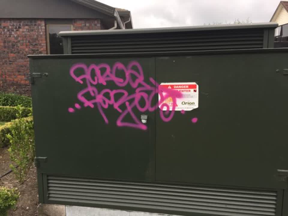 The photograph attached to this graffiti report