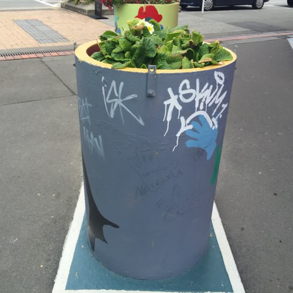 The photograph attached to this graffiti report