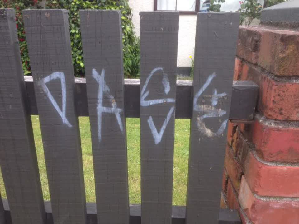 The photograph attached to this graffiti report