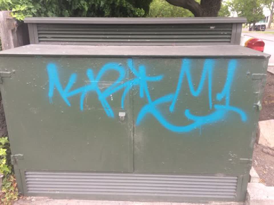 The photograph attached to this graffiti report