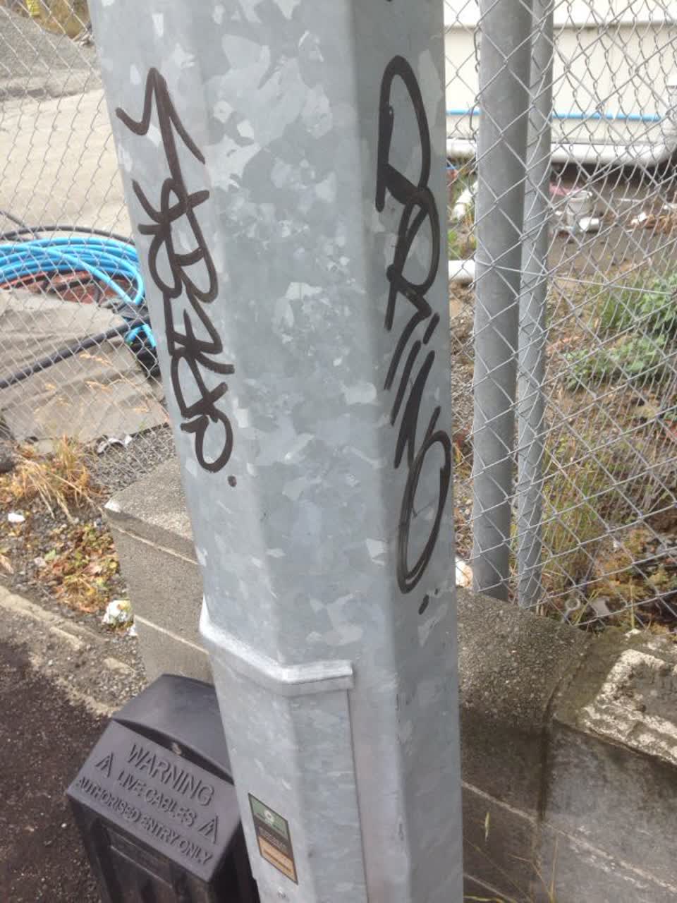 The photograph attached to this graffiti report