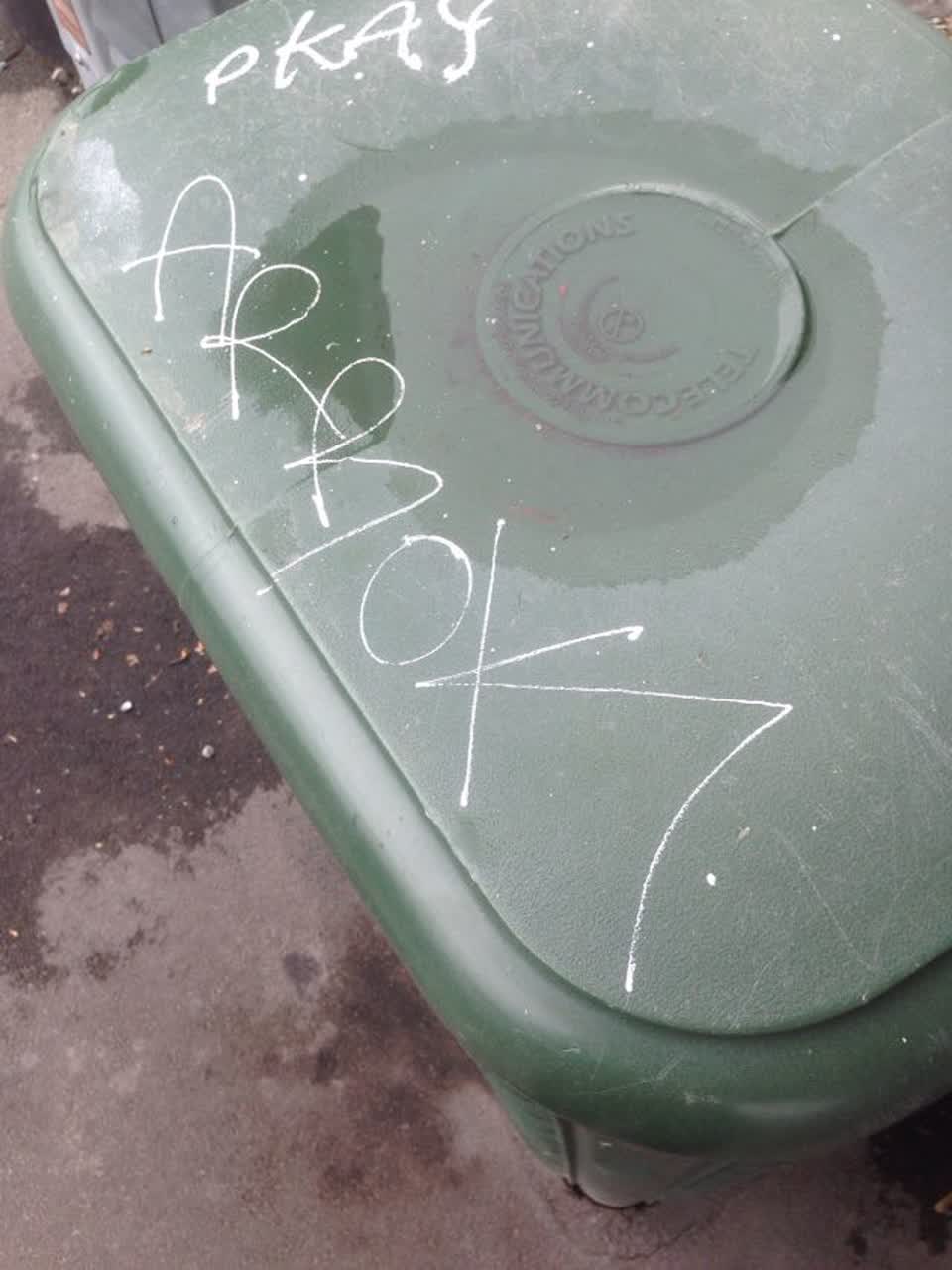 The photograph attached to this graffiti report