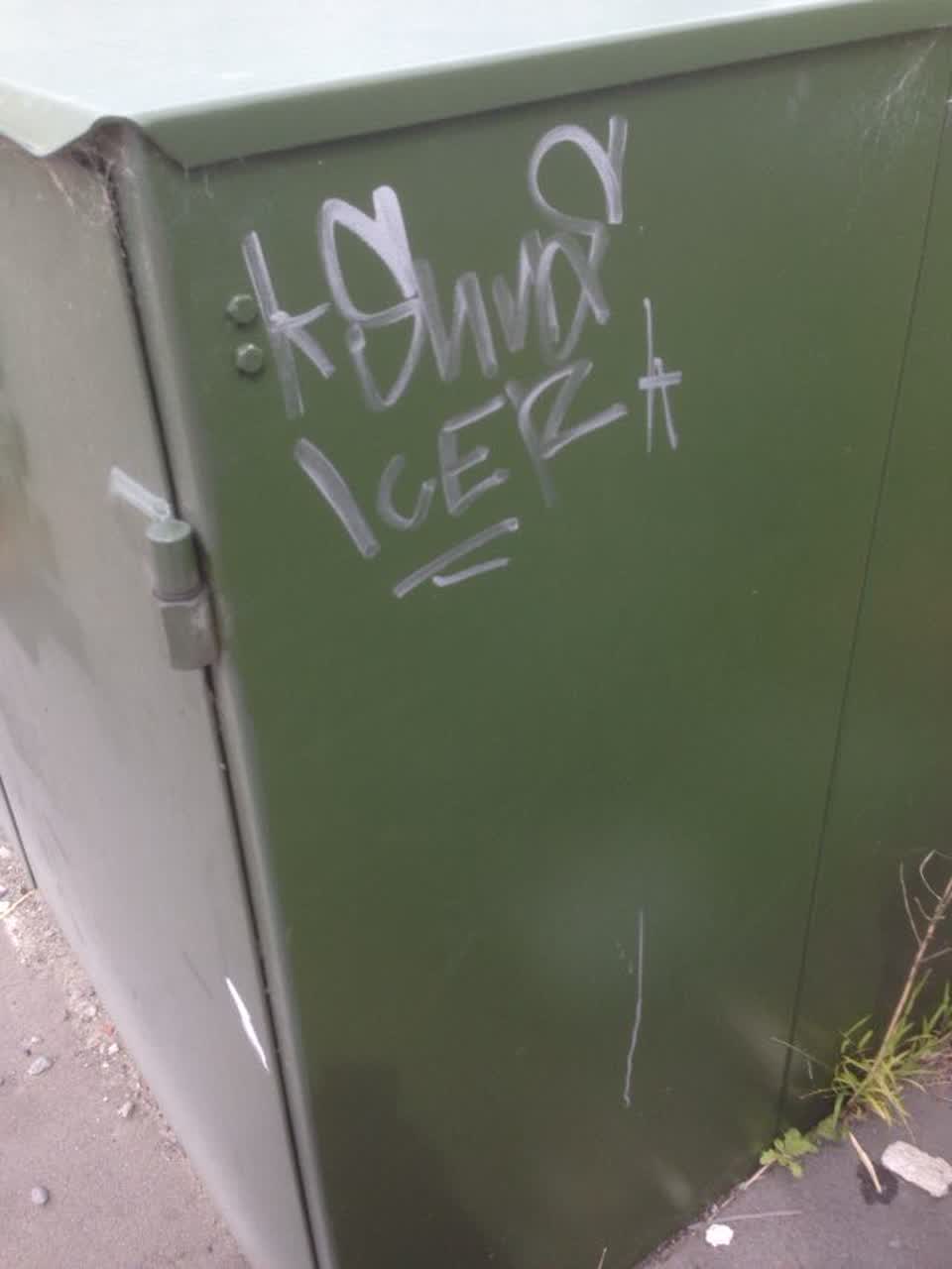 The photograph attached to this graffiti report