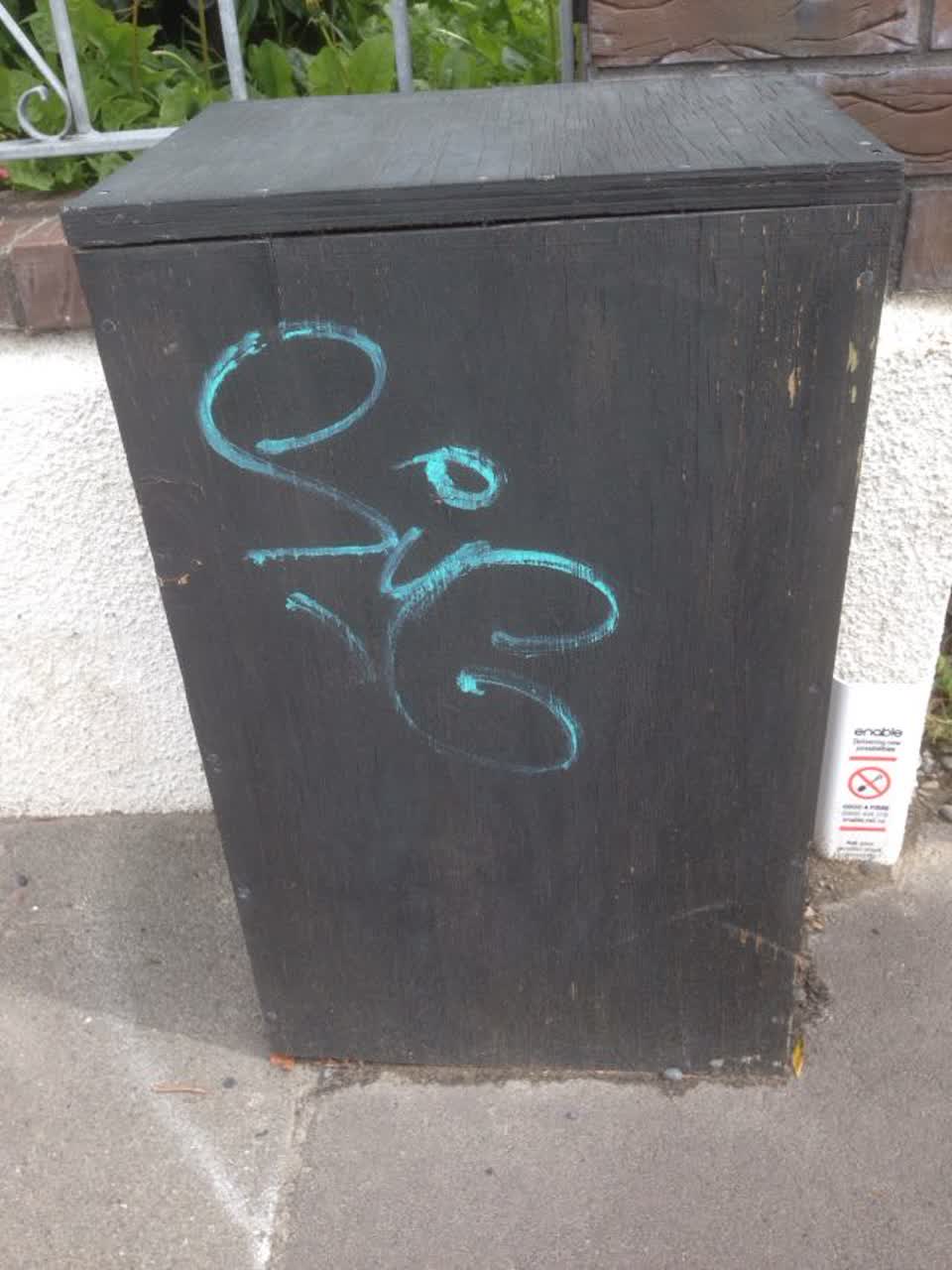 The photograph attached to this graffiti report