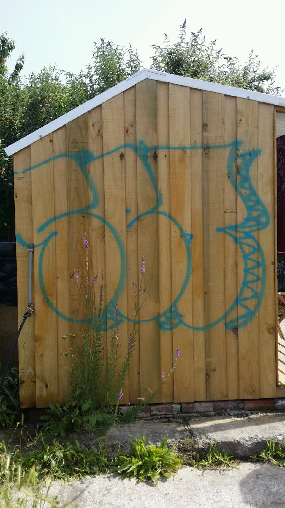 The photograph attached to this graffiti report