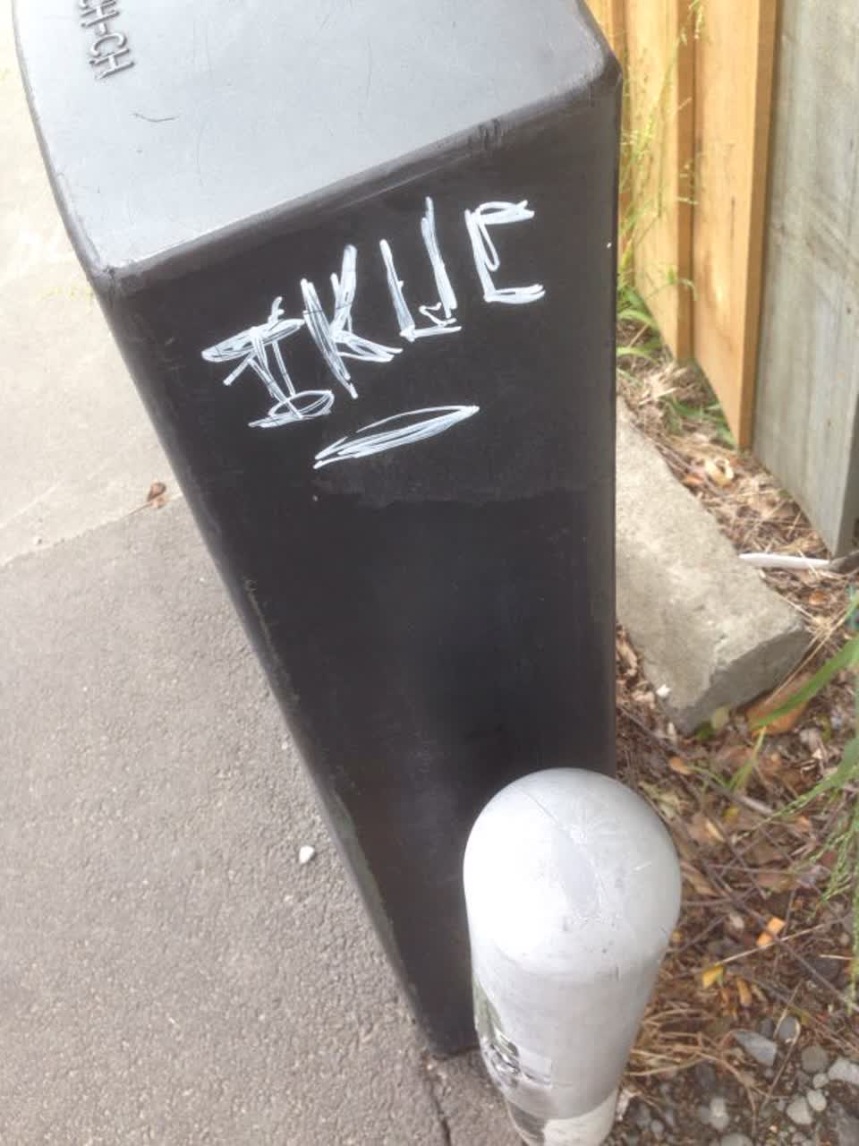 The photograph attached to this graffiti report