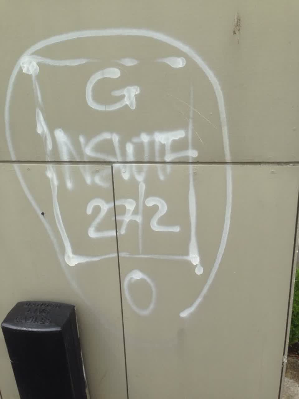 The photograph attached to this graffiti report