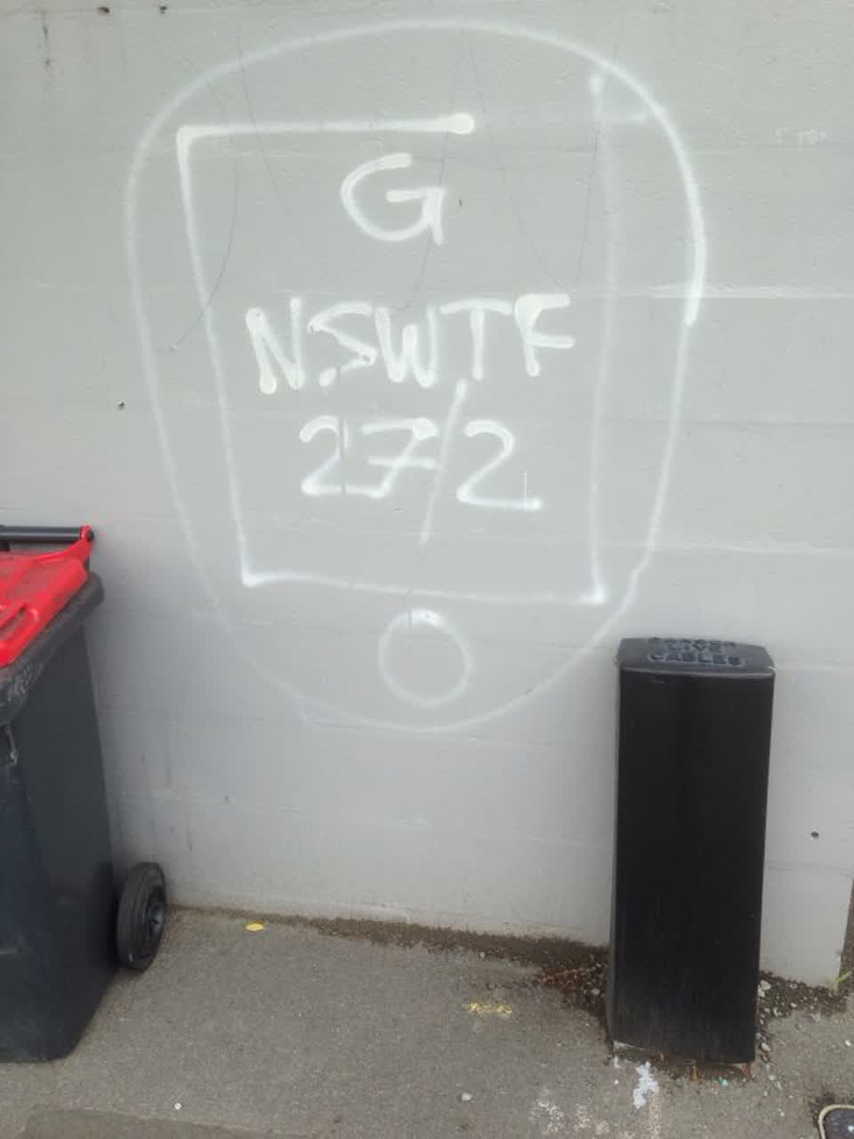 The photograph attached to this graffiti report