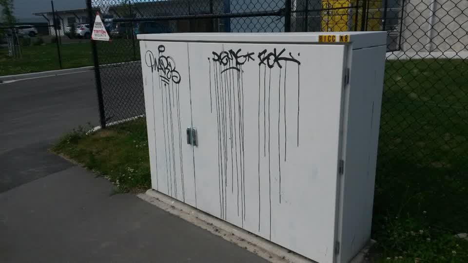 The photograph attached to this graffiti report