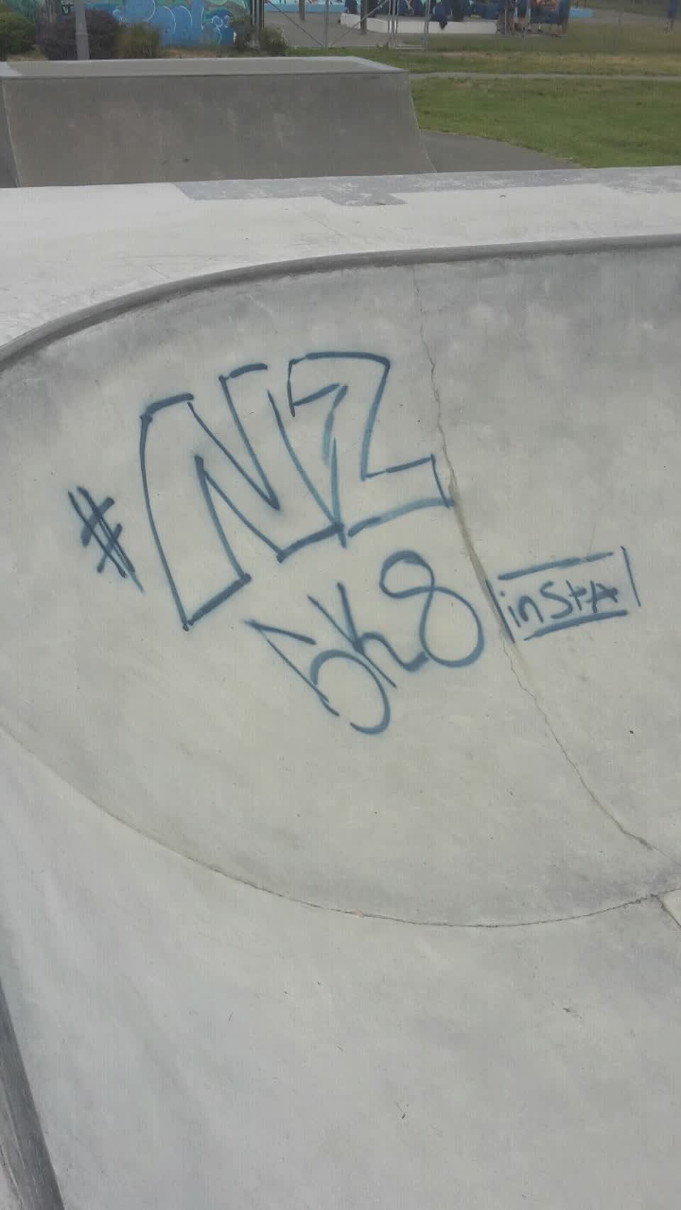 The photograph attached to this graffiti report