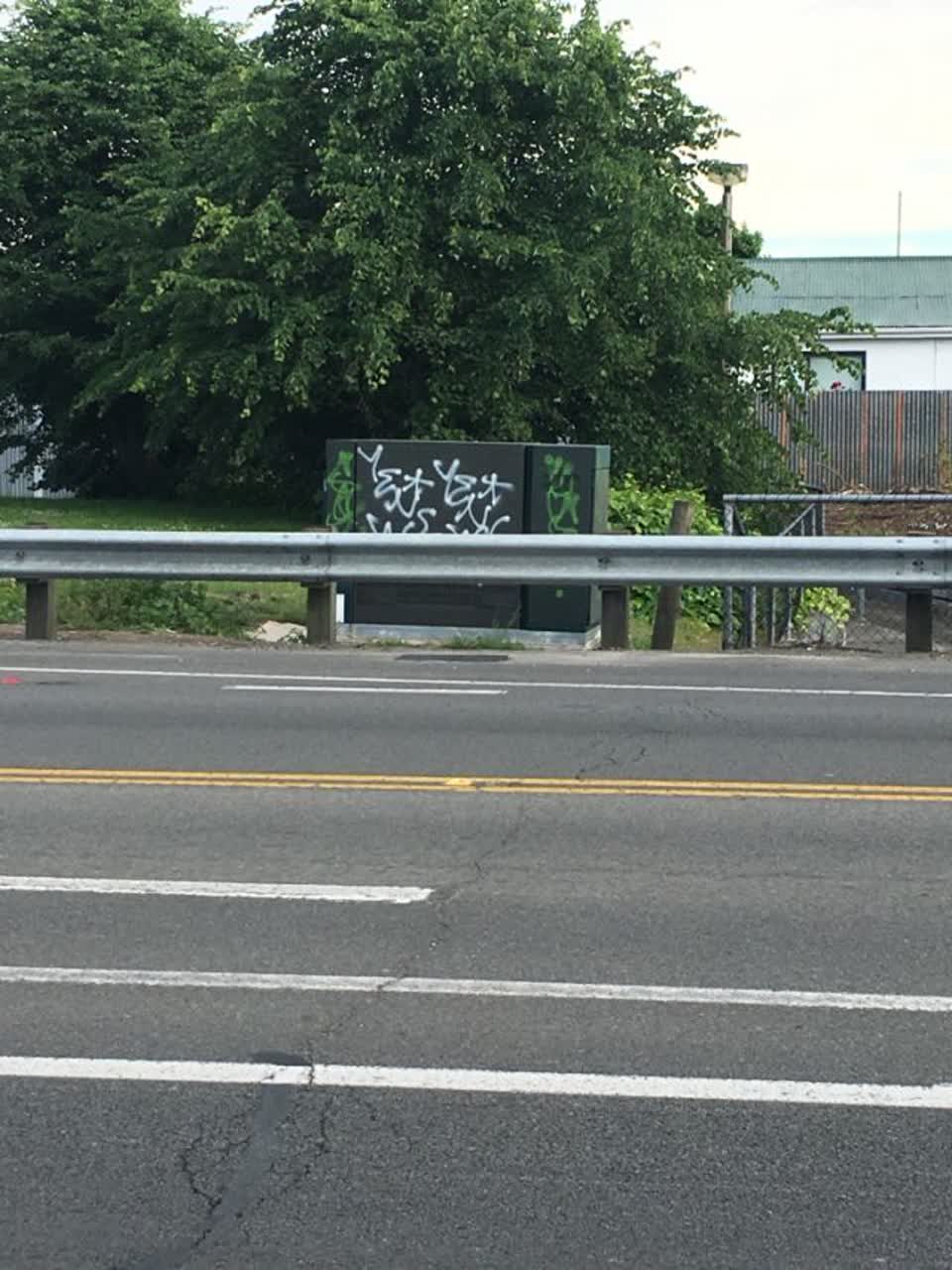 The photograph attached to this graffiti report
