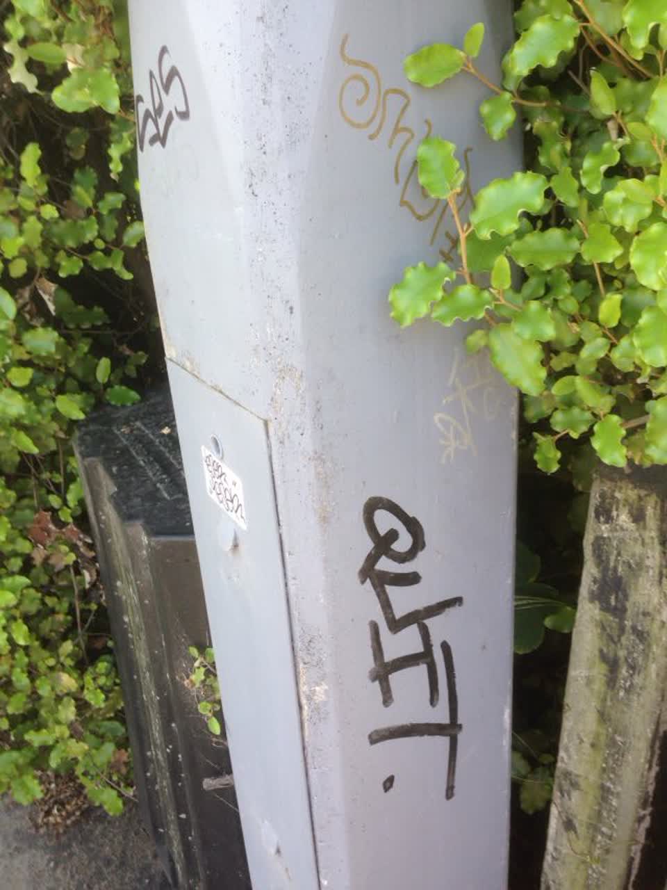 The photograph attached to this graffiti report