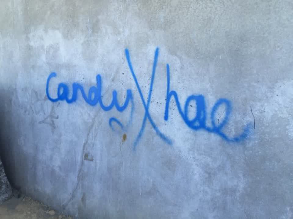 The photograph attached to this graffiti report