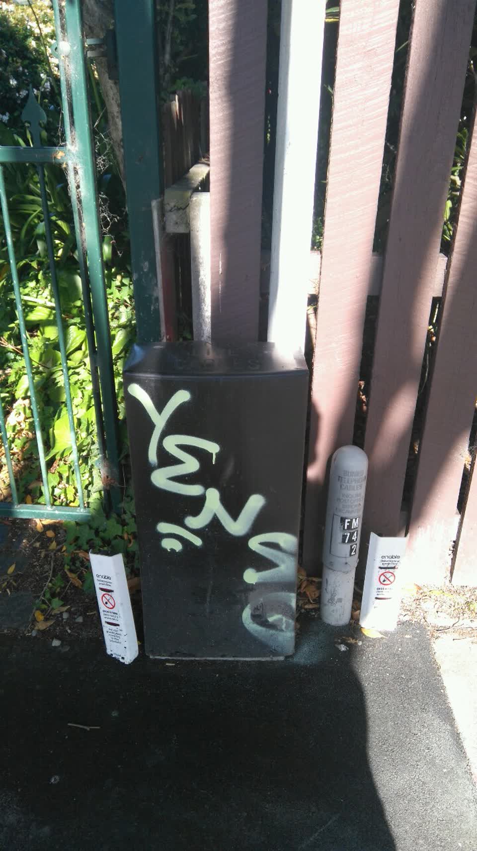 The photograph attached to this graffiti report