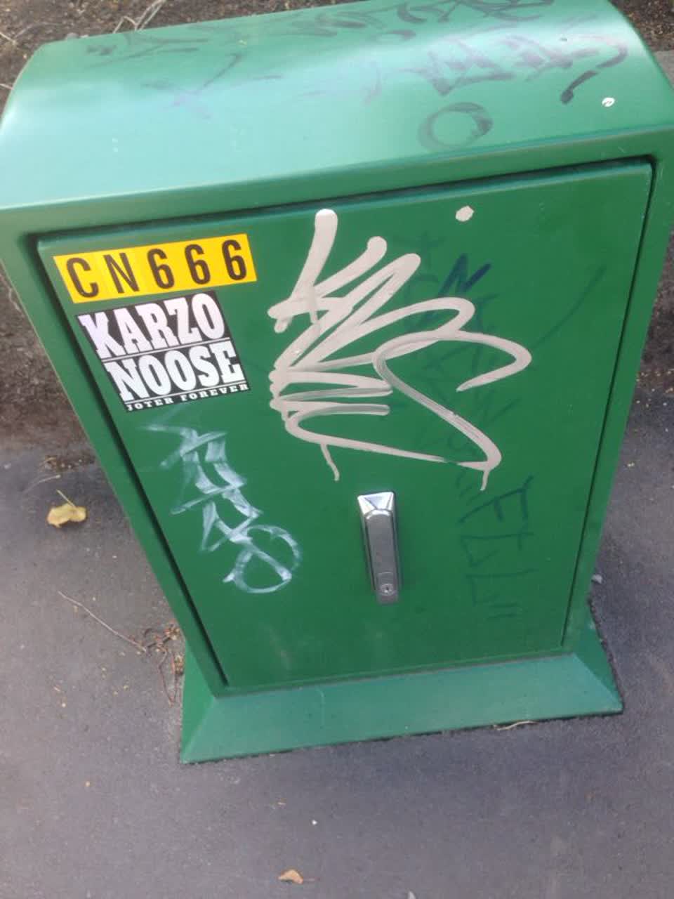 The photograph attached to this graffiti report