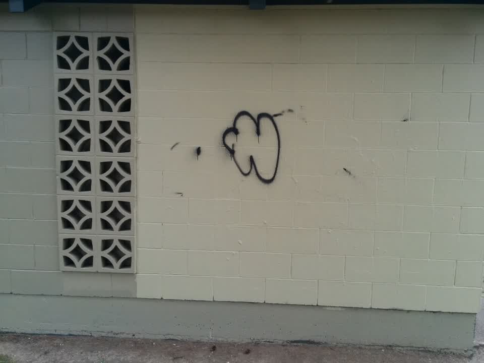 The photograph attached to this graffiti report