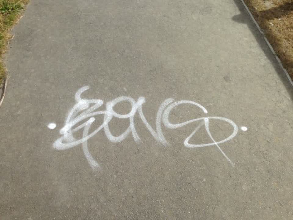 The photograph attached to this graffiti report