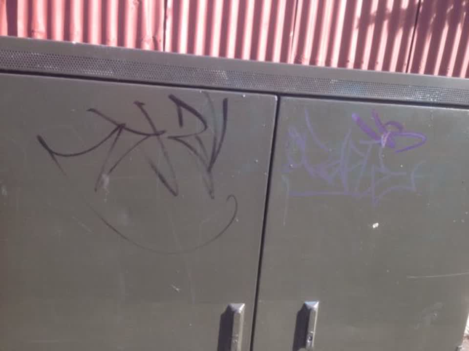 The photograph attached to this graffiti report
