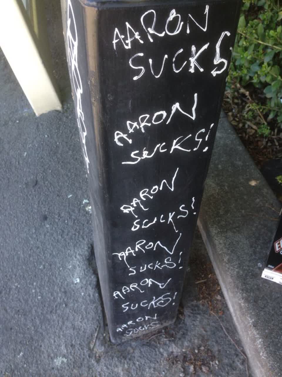 The photograph attached to this graffiti report