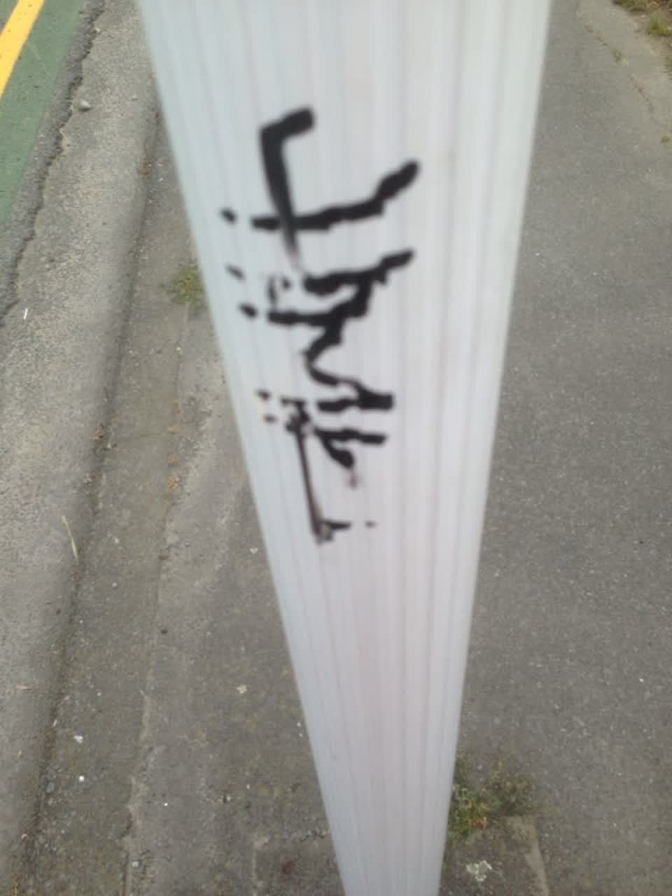 The photograph attached to this graffiti report