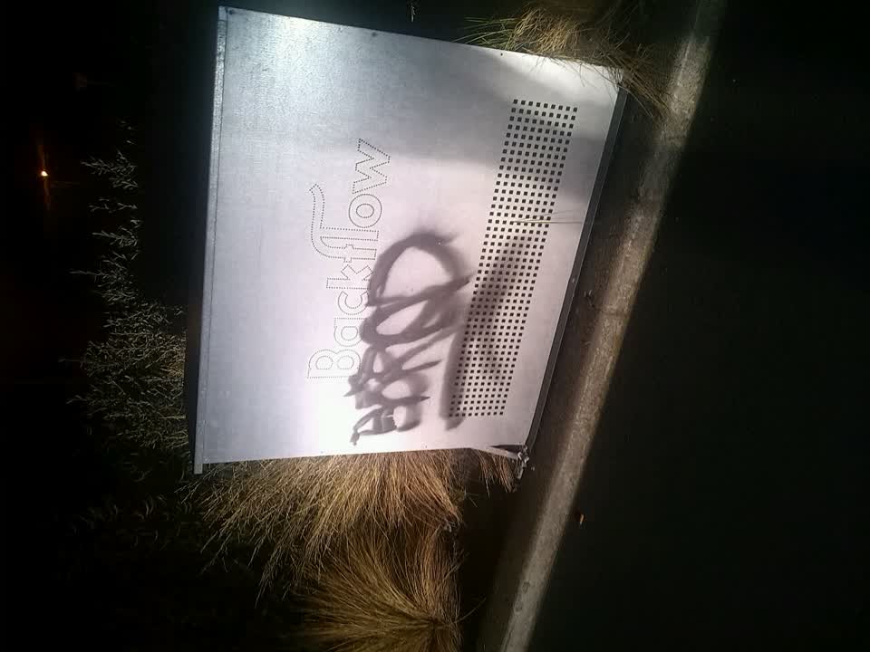 The photograph attached to this graffiti report