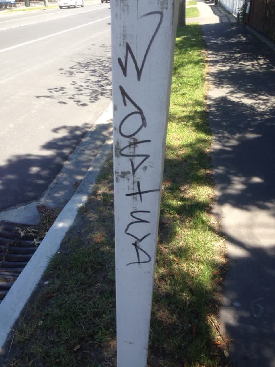 The photograph attached to this graffiti report