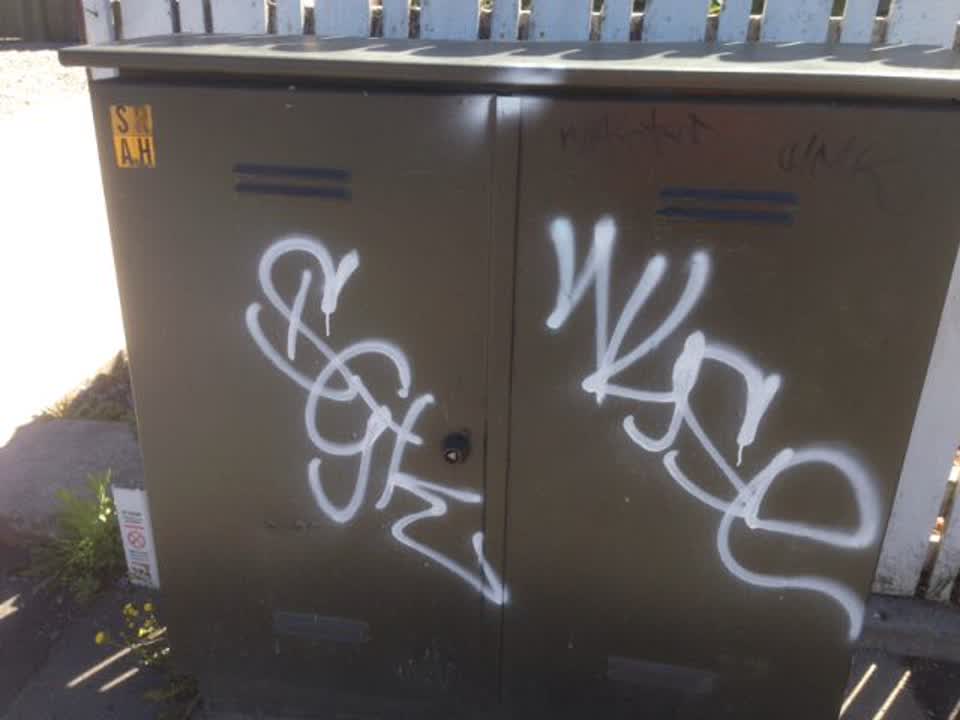 The photograph attached to this graffiti report