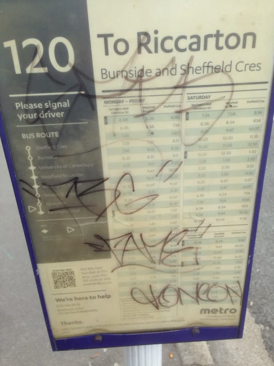 The photograph attached to this graffiti report