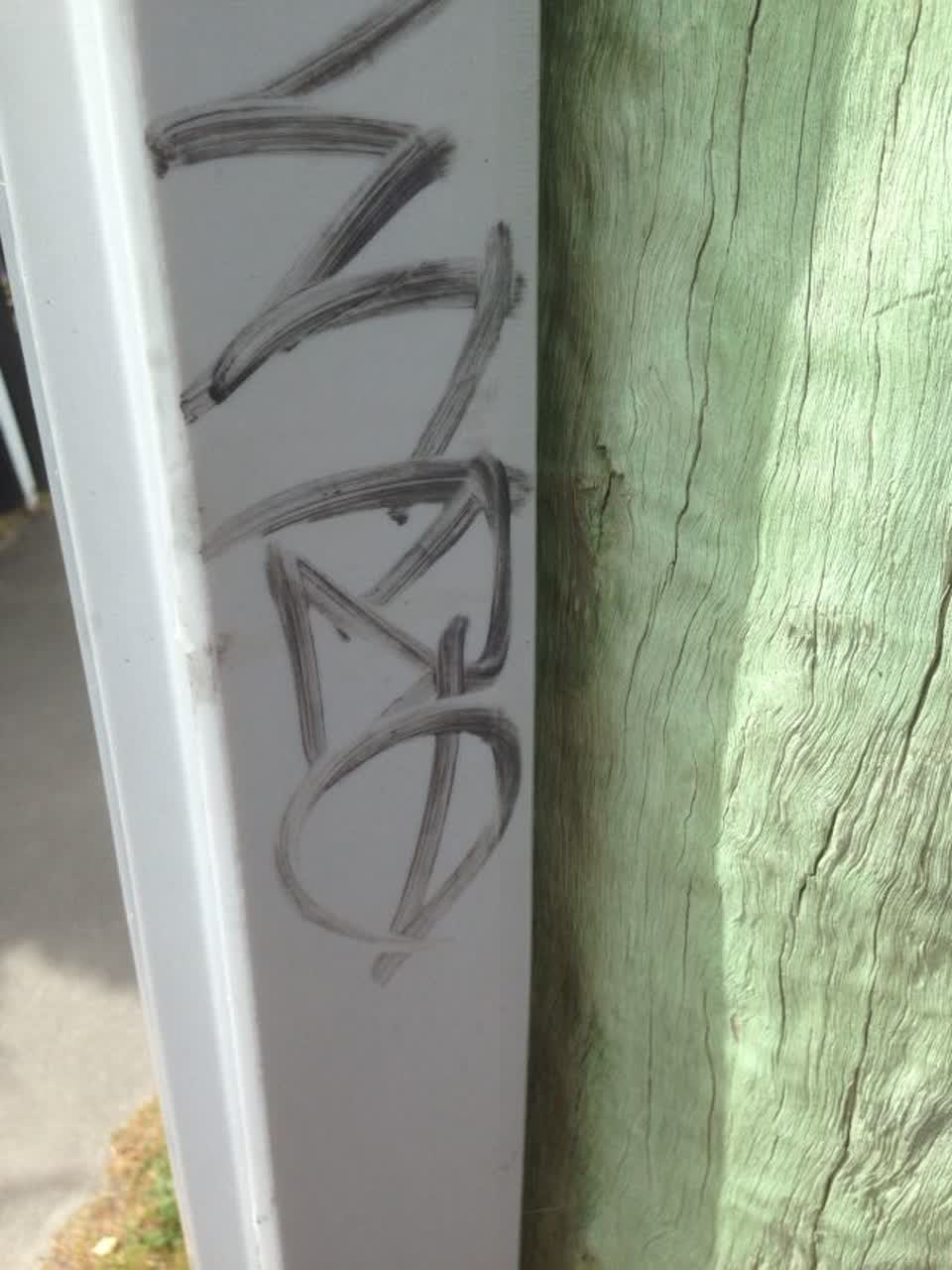 The photograph attached to this graffiti report