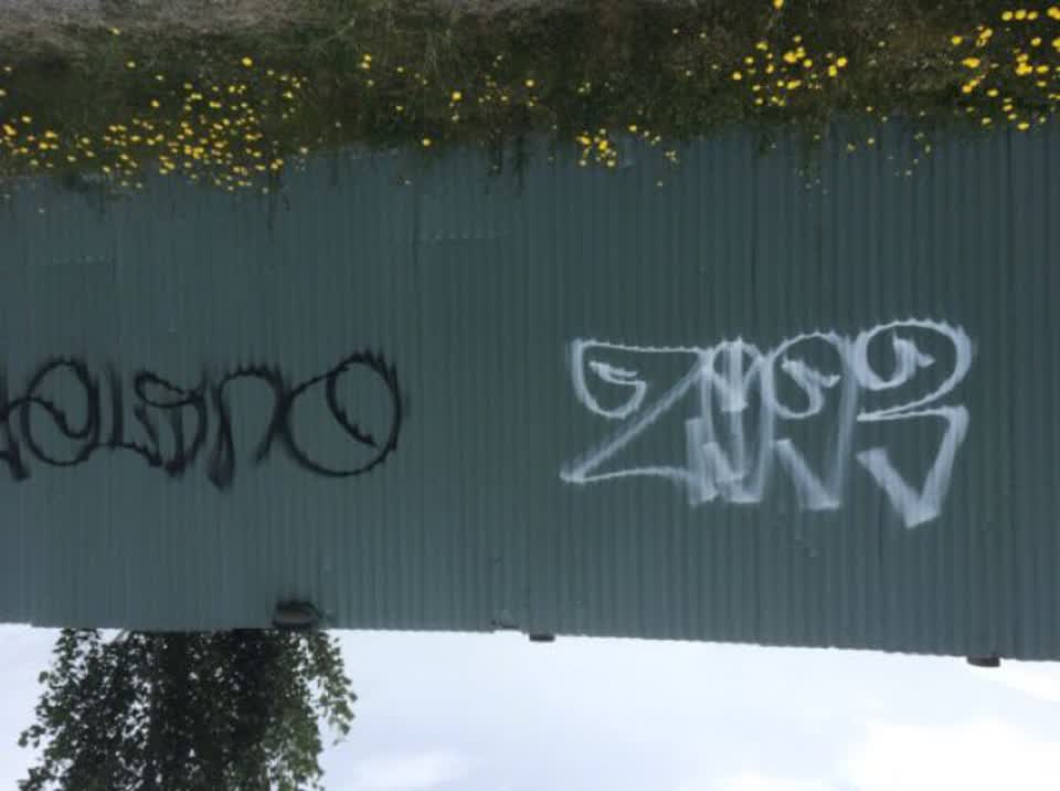 The photograph attached to this graffiti report