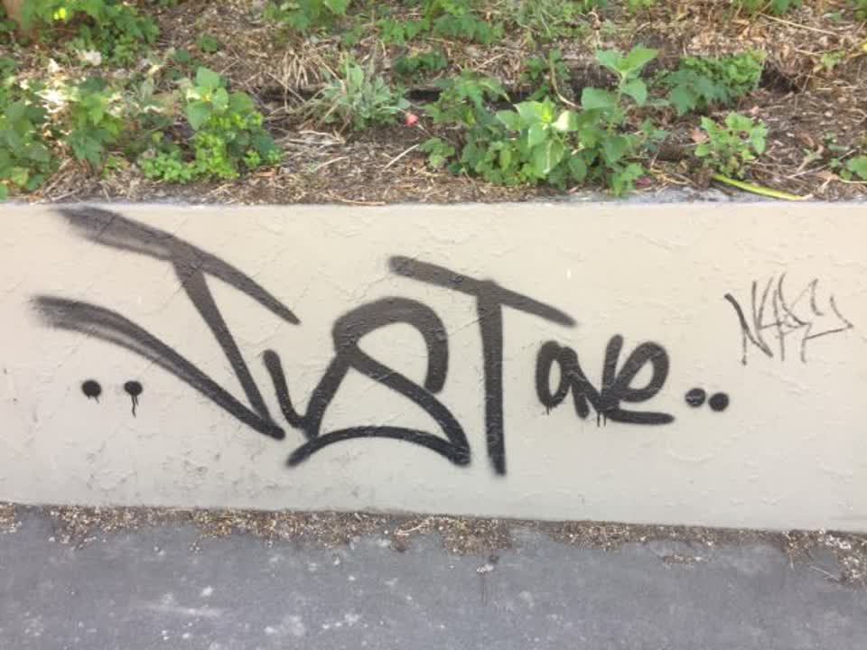 The photograph attached to this graffiti report