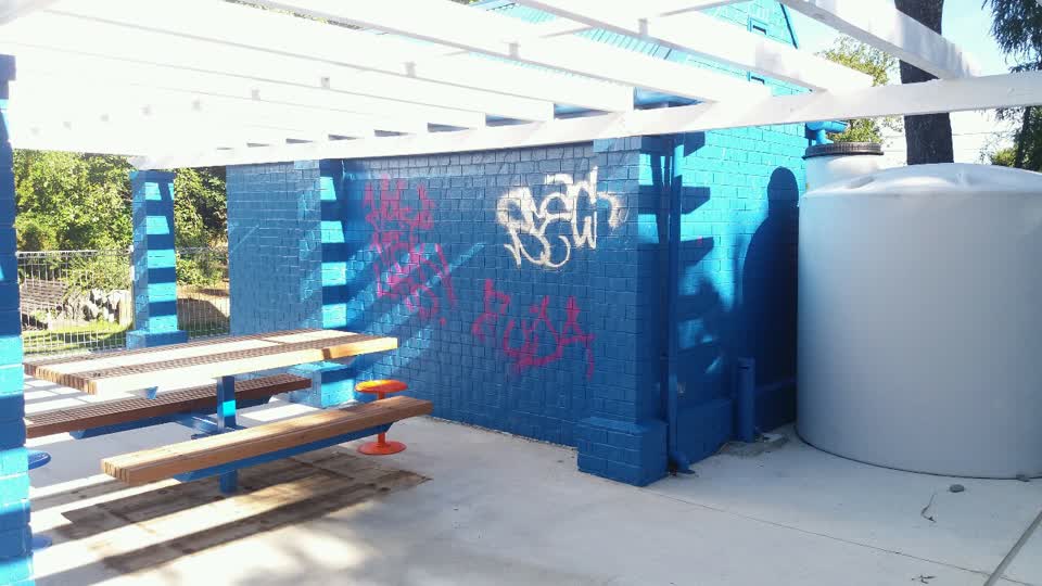 The photograph attached to this graffiti report