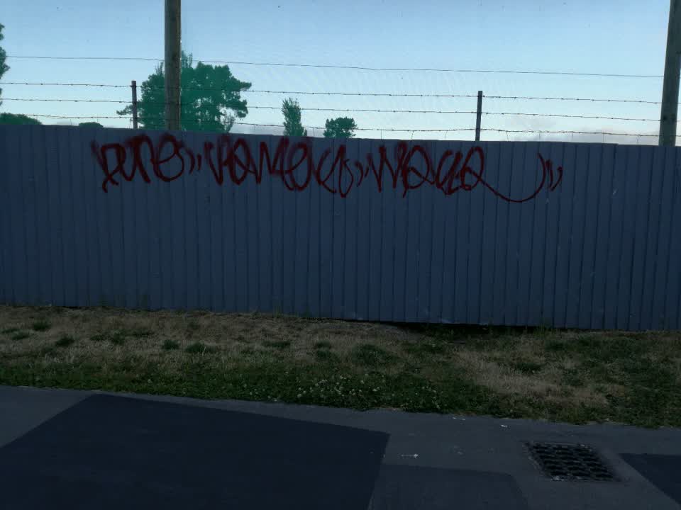 The photograph attached to this graffiti report