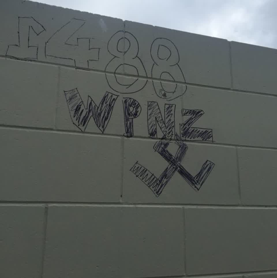 The photograph attached to this graffiti report