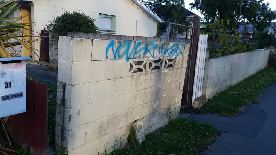 The photograph attached to this graffiti report