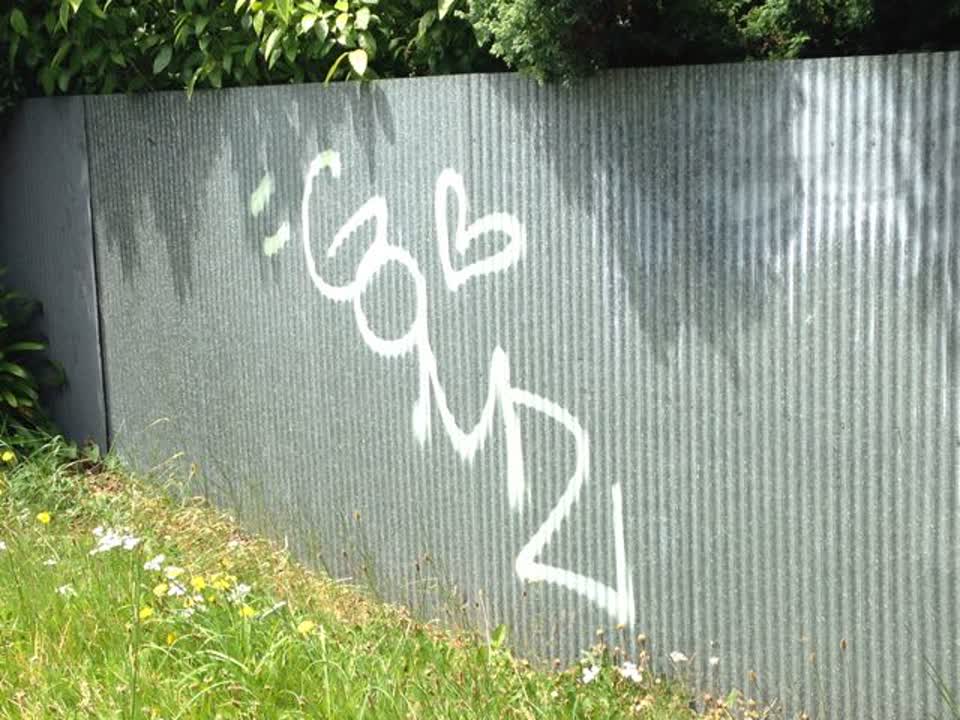 The photograph attached to this graffiti report