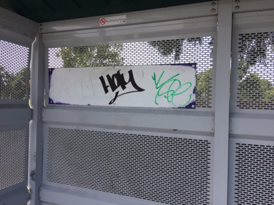 The photograph attached to this graffiti report