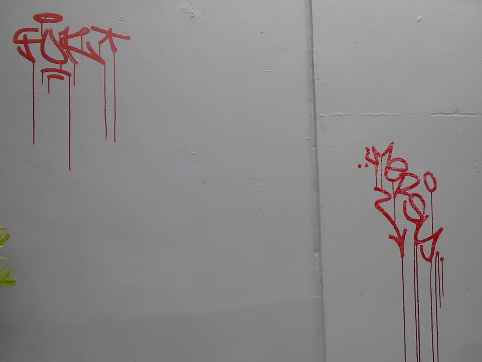 The photograph attached to this graffiti report