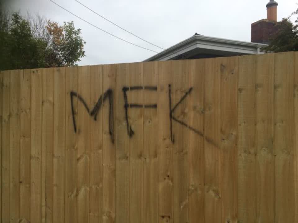 The photograph attached to this graffiti report