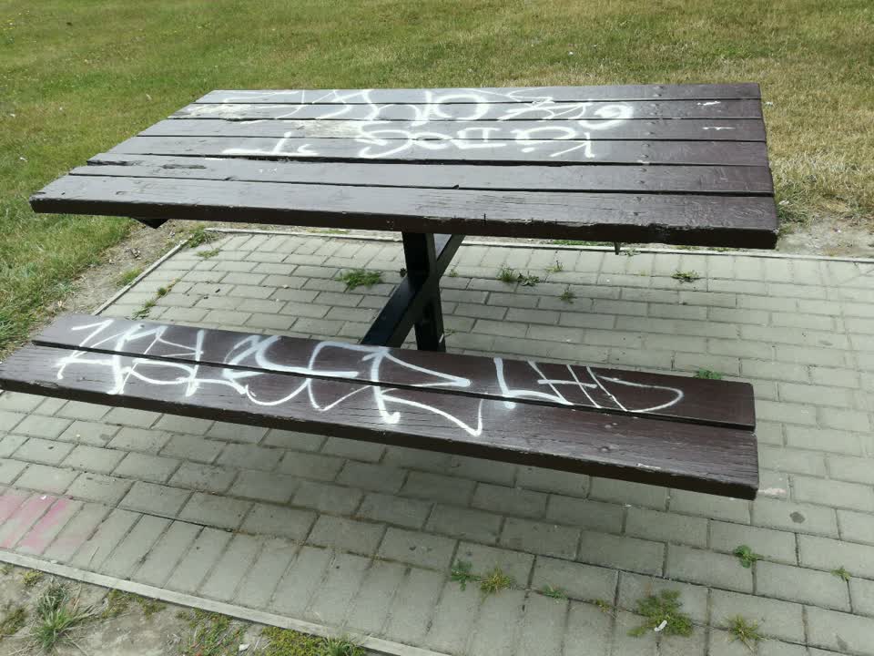 The photograph attached to this graffiti report