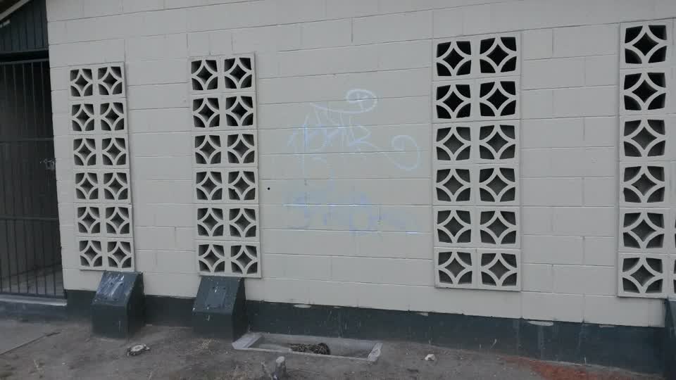 The photograph attached to this graffiti report