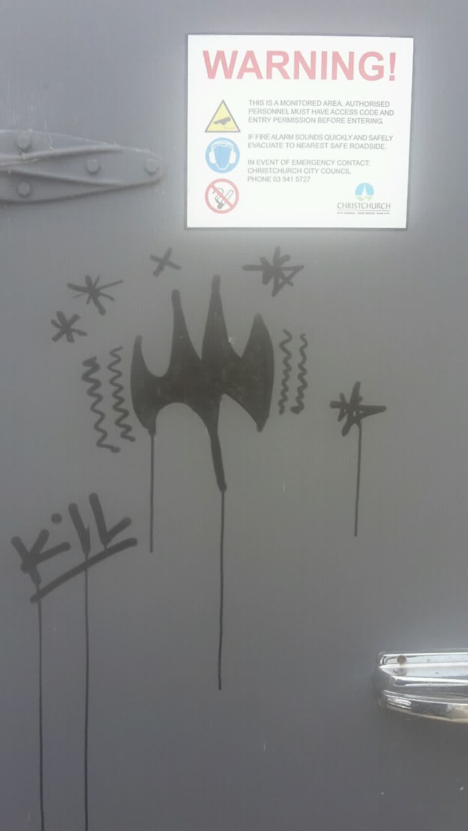 The photograph attached to this graffiti report