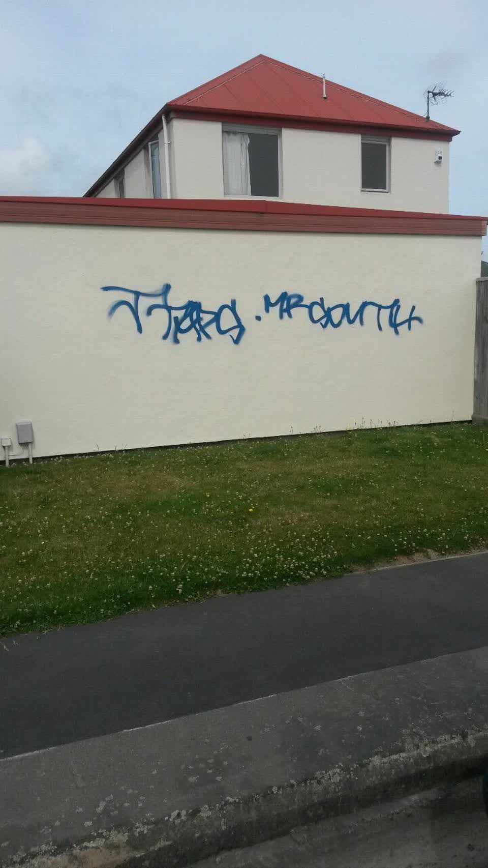 The photograph attached to this graffiti report