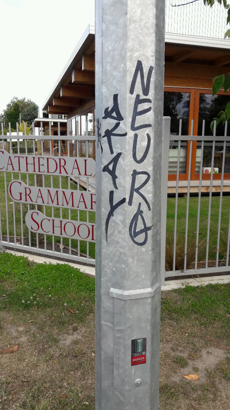 The photograph attached to this graffiti report