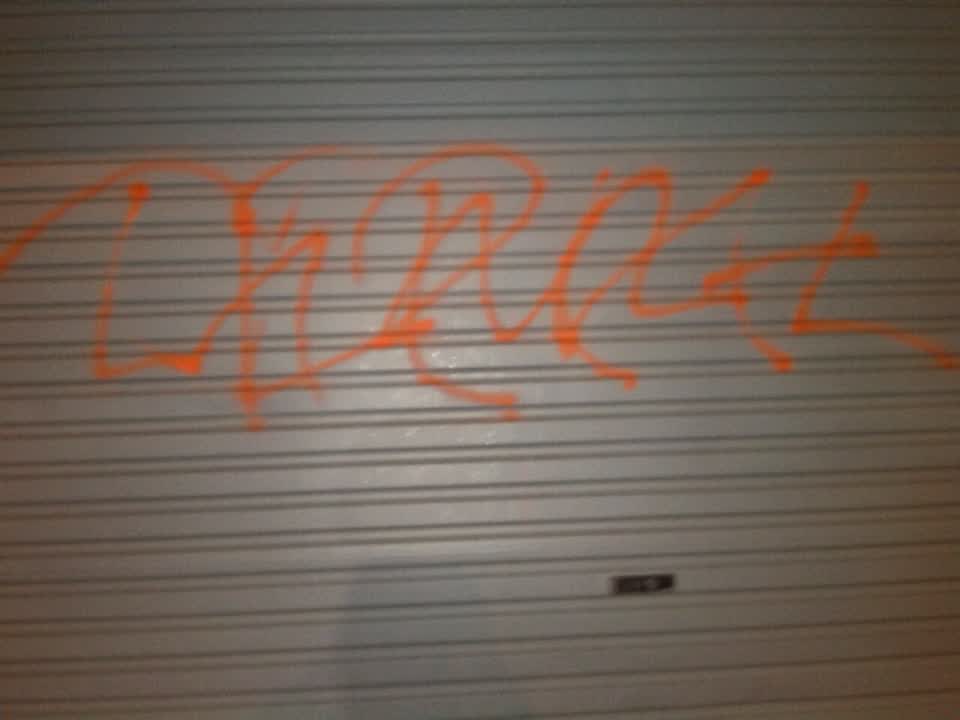 The photograph attached to this graffiti report