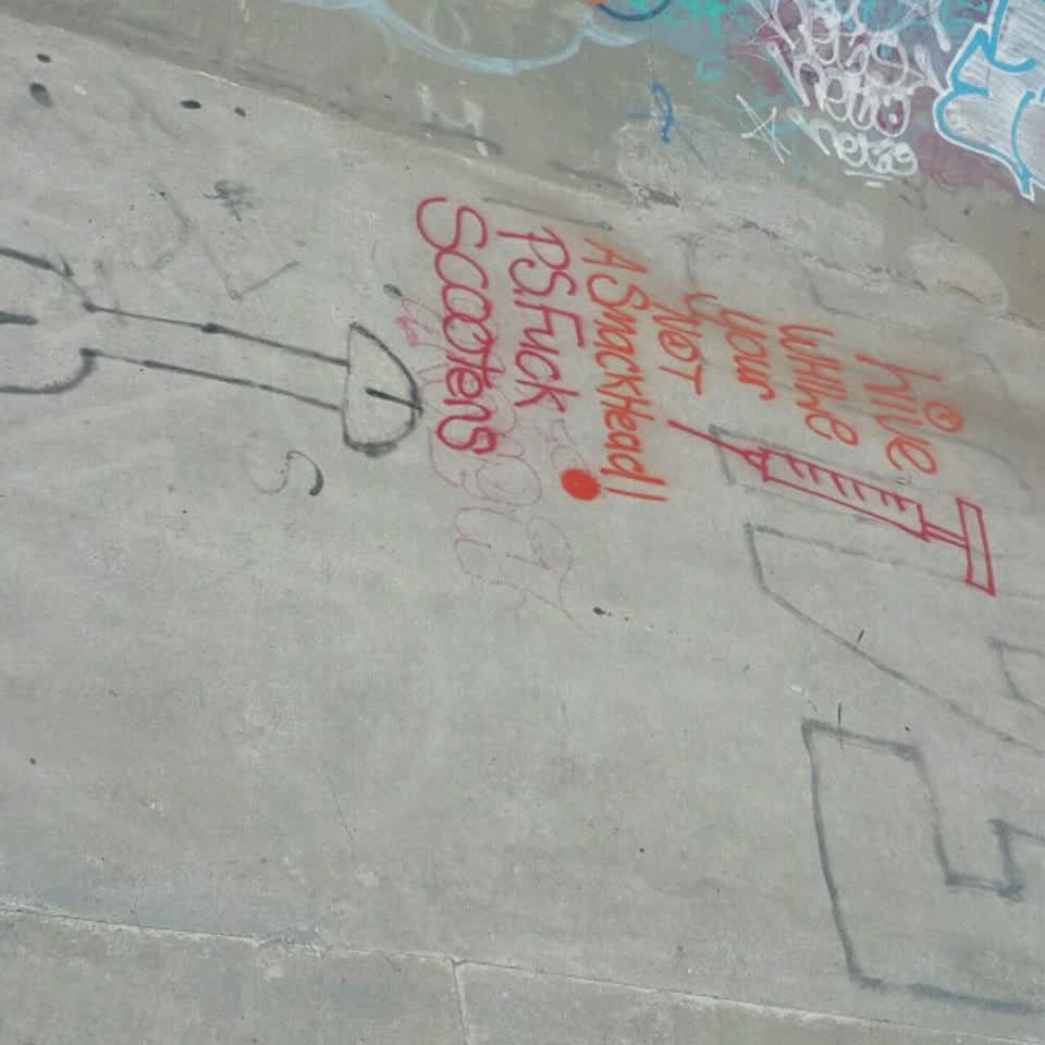 The photograph attached to this graffiti report
