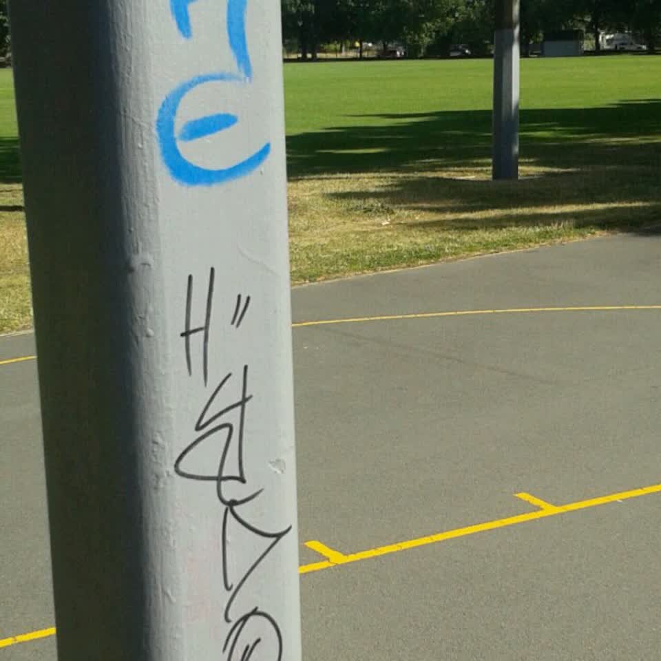 The photograph attached to this graffiti report