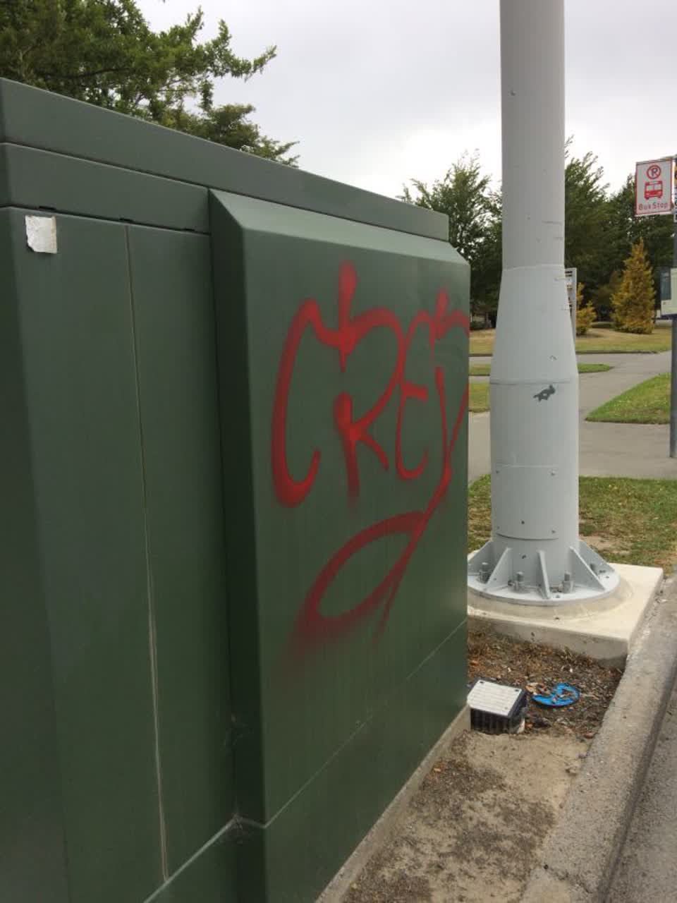 The photograph attached to this graffiti report