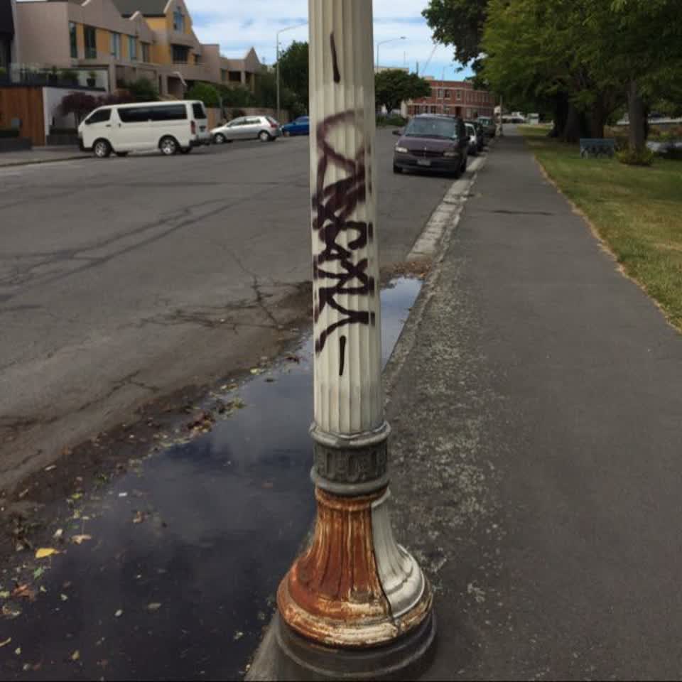 The photograph attached to this graffiti report