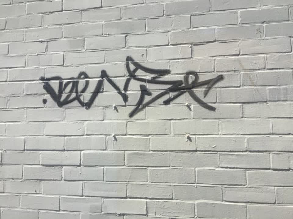 The photograph attached to this graffiti report